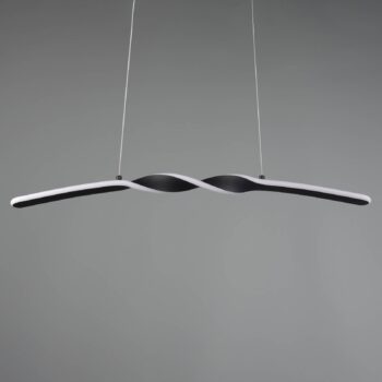 LED závesné svietidlo Ginko, čierne matné, kov, dĺžka 79 cm