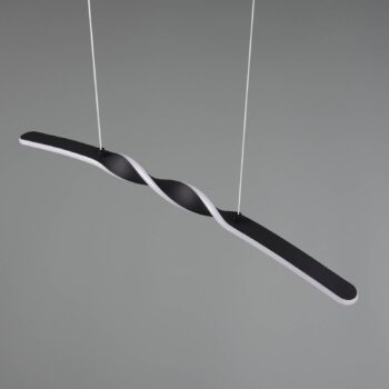 LED závesné svietidlo Ginko, čierne matné, kov, dĺžka 79 cm