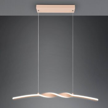 LED závesné svietidlo Ginko, piesok, kov, dĺžka 79 cm