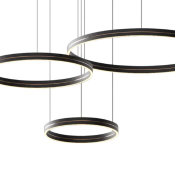 LED závesné svietidlo Gravity, 3-pl., kov, čierne, 4 000 K