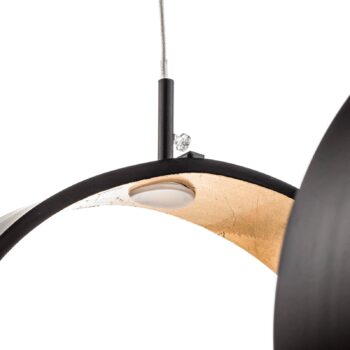LED závesné svietidlo Helix, čierno–zlatá, 80 cm
