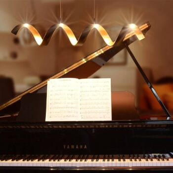 LED závesné svietidlo Helix, čierno–zlatá, 80 cm