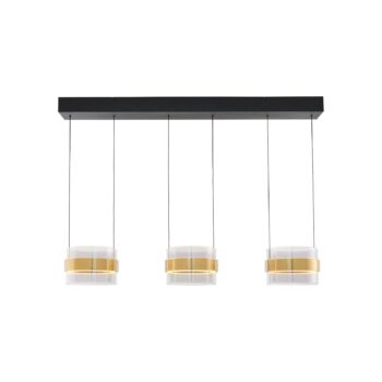 LED závesné svietidlo Inside mosadzné/dymovo šedé, dĺžka 105 cm