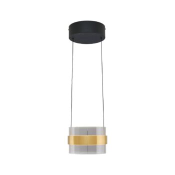 LED závesné svietidlo Inside, mosadzno-šedá, Ø 22 cm