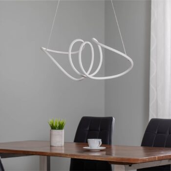 LED závesné svietidlo Loca, plast, biela, 56 W, dĺžka 70 cm