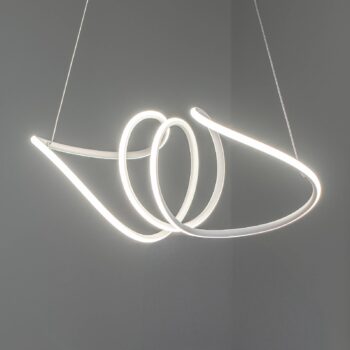 LED závesné svietidlo Loca, plast, biela, 56 W, dĺžka 70 cm
