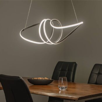 LED závesné svietidlo Loca, plast, čierne, 56 W, dĺžka 70 cm