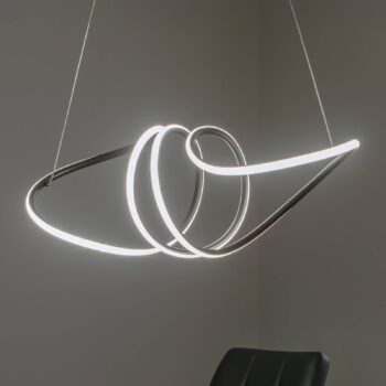 LED závesné svietidlo Loca, plast, čierne, 56 W, dĺžka 70 cm