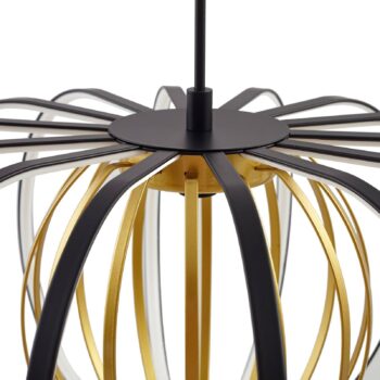 LED závesné svietidlo Lucande Birger, Ø 39 cm, čierna/zlatá