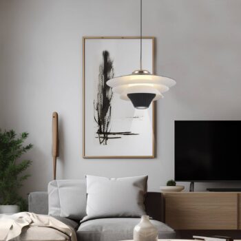 LED závesné svietidlo Manley, čierne/biele, Ø 22 cm, kov