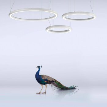 LED závesné svietidlo Materica spodné Ø 90 cm biele