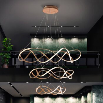 LED závesné svietidlo Molly, 3-stupňové, stmievateľné, Ø 110,3 cm, ružové zlato