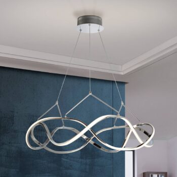 LED závesné svietidlo Molly, chróm, stmievateľné, Ø 80 cm
