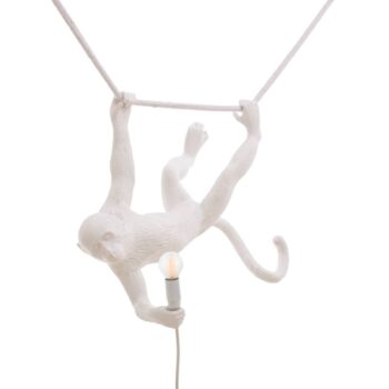 LED závesné svietidlo Monkey Lamp biela hojdajúce