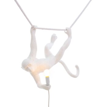 LED závesné svietidlo Monkey Lamp biela hojdajúce
