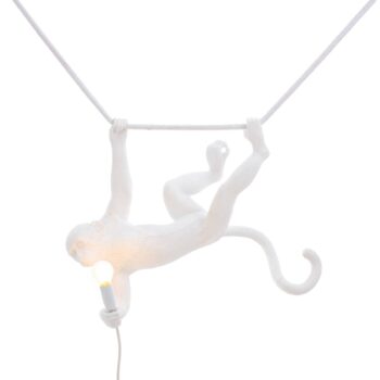 LED závesné svietidlo Monkey Lamp biela hojdajúce
