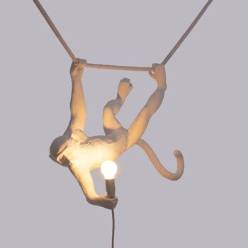 LED závesné svietidlo Monkey Lamp biela hojdajúce