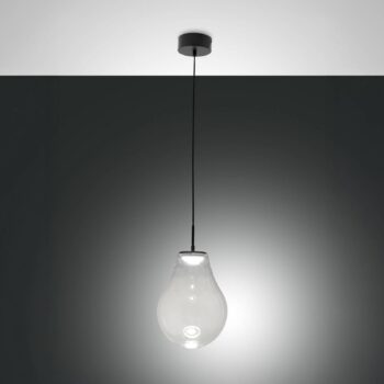 LED závesné svietidlo Noa, číre, sklo, Ø 25 cm, CCT, stmievateľné