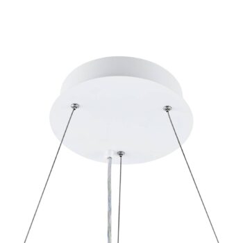 LED závesné svietidlo PANEL, biele, Ø 63 cm, kov, CCT, stmievateľné, 50 W