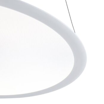 LED závesné svietidlo PANEL, biele, Ø 63 cm, kov, CCT, stmievateľné, 50 W