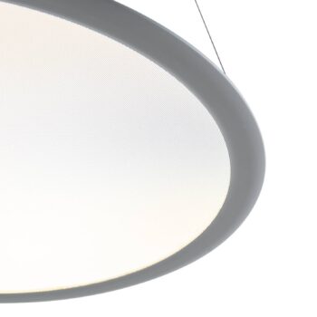 LED závesné svietidlo PANEL, sivé, Ø 63 cm, kov, CCT, stmievateľné, 50 W