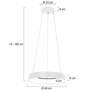 LED závesné svietidlo Ringlede, Ø 48 cm biela