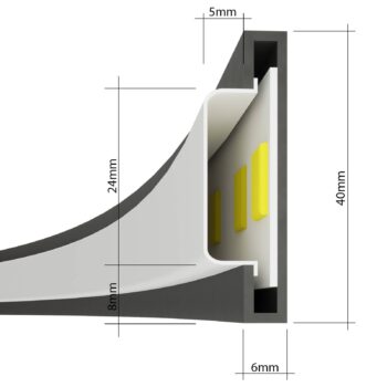 LED závesné svietidlo Rio 110 horizontálne 4.000K čierne