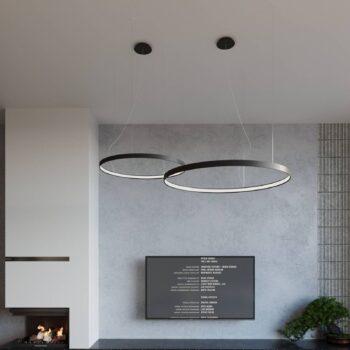LED závesné svietidlo Rio 55, horizontálne 3.000K čierne