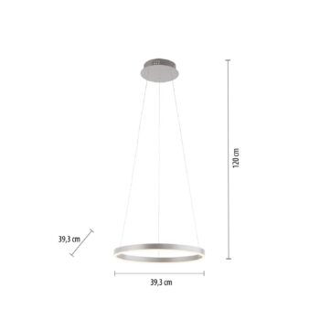 LED závesné svietidlo Ritus, Ø 39,3 cm, hliník
