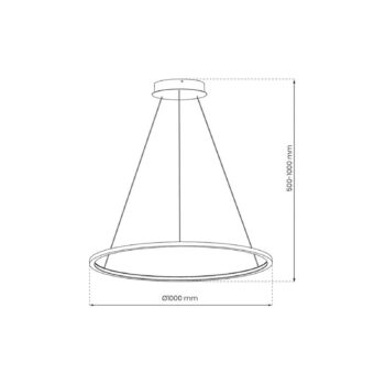 LED závesné svietidlo Saturno, Ø 100 cm, zlatá farba, 1-pl., 4 000 K