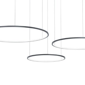 LED závesné svietidlo Saturno, čierne, 3-pl., kov, 4 000 K