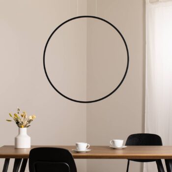 LED závesné svietidlo Saturno vertikálne, čierne, Ø 80 cm, kov