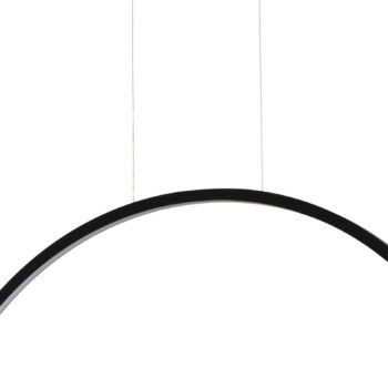 LED závesné svietidlo Saturno vertikálne, čierne, Ø 80 cm, kov