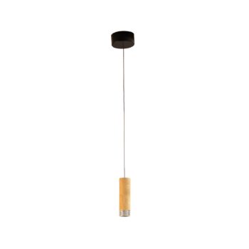 LED závesné svietidlo Shine-Wood, Ø 13 cm dub/čierna drevo/akryl