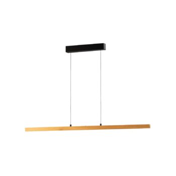 LED závesné svietidlo Shine-Wood, dĺžka 141 cm, dub/čierna CCT
