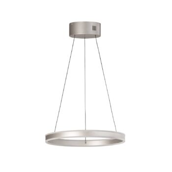 LED závesné svietidlo Silvio, Ø 50 cm, matný nikl, kov, CCT,