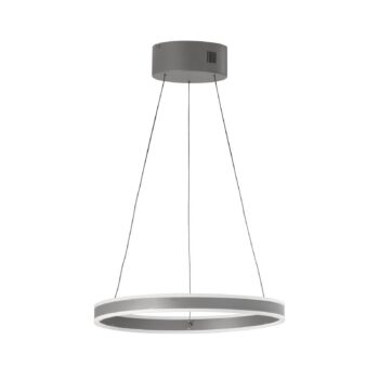 LED závesné svietidlo Silvio, Ø 50 cm, pieskovo šedá, kov, CCT,