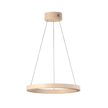 LED závesné svietidlo Silvio, Ø 60 cm, piesková farba, kov, CCT