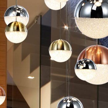 LED závesné svietidlo Sphere, 27 svetiel, viacfarebné, Ø 83 cm, stmievateľné