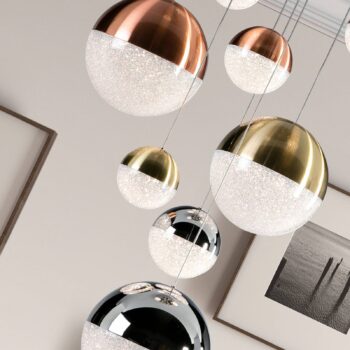 LED závesné svietidlo Sphere, 9-pl. stmievateľné, Ø 50 cm, viacfarebné