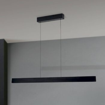 LED závesné svietidlo Tara, čierne, dĺžka 120 cm, hliník/oceľ