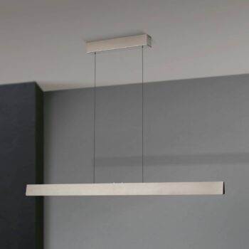LED závesné svietidlo Tara, farba niklu, dĺžka 120 cm, hliník/oceľ