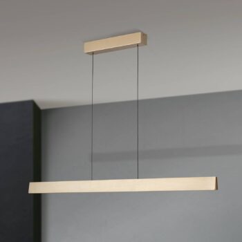 LED závesné svietidlo Tara, zlatá farba, dĺžka 120 cm, hliník/oceľ
