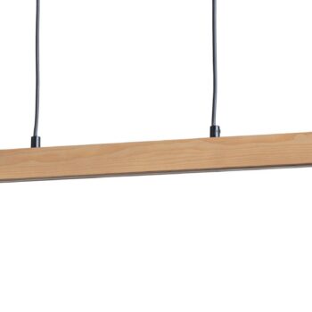 LED závesné svietidlo Teo, borovica, dĺžka 96 cm, drevo, trám