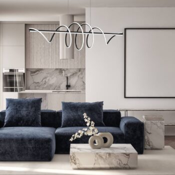 LED závesné svietidlo Twist, plast čierny, 30 W, dĺžka 110 cm