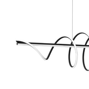 LED závesné svietidlo Twist, plast čierny, 30 W, dĺžka 110 cm