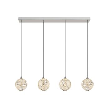 LED závesné svietidlo Virina, dĺžka 93 cm, transparentné, krištáľové