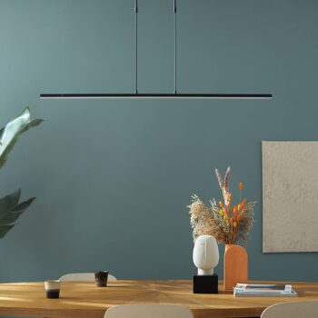 LED závesné svietidlo Zelena, čierne, dĺžka 122 cm, kov, CCT
