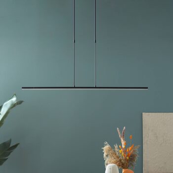 LED závesné svietidlo Zelena, čierne, dĺžka 122 cm, kov, CCT
