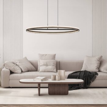 LED závesné svietidlo, dĺžka 101 cm, tmavosivá farba, kov
